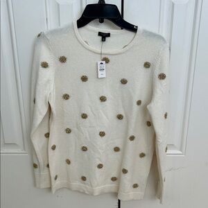 NWT Talbots Ivory Sweater with Metallic Dots